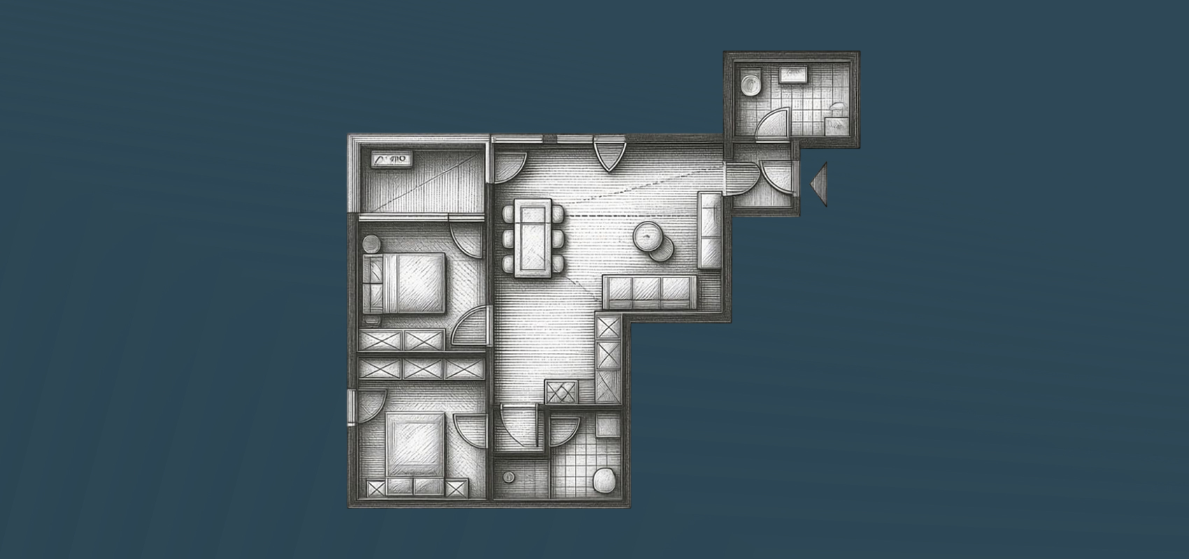 Floor plan — S13, first floor, two-bedroom apartment